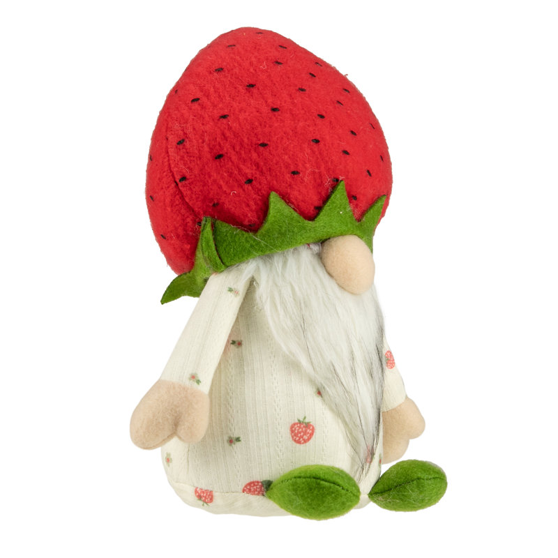 Gnome vert et rouge 9,5 po, Blanc