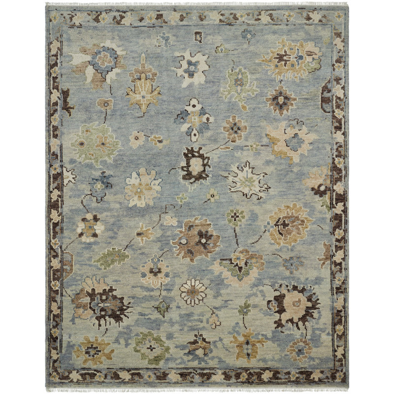 Oushara Hand Knotted Wool Oriental Area Rug, Rectangle 4' x 6'