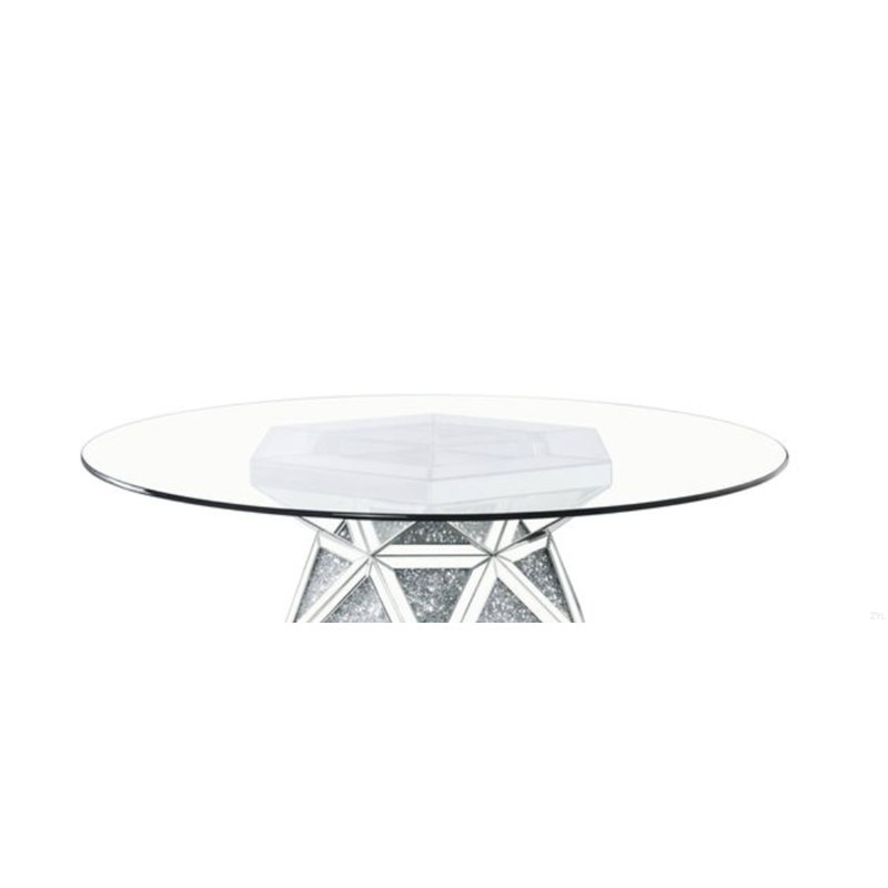 Table de salle à manger avec miroirs et faux diamants