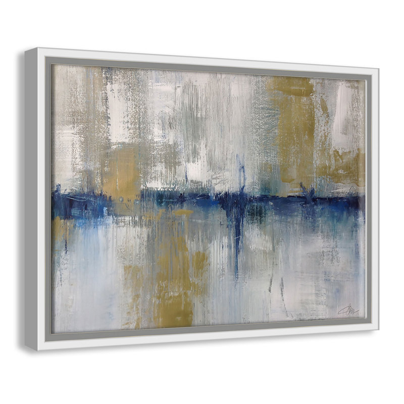Horizon dans la brume - reproduction d'art sur toile, H 12 po x l 16 po x P 2 po, Blanc