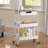3-Tier Stainless Steel Rolling Cart with Drawer, Metal Utility Cart with Wheels, Salon Trolley Cart, Storage Cart,Bathroom Cart,Metal Cart,Printer Stand-89259769