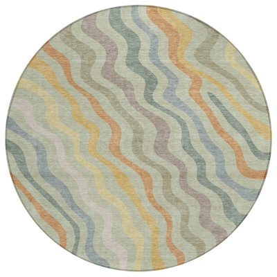 Machine Washable Indoor/Outdoor Chantille ACN2570 Abstract Rug