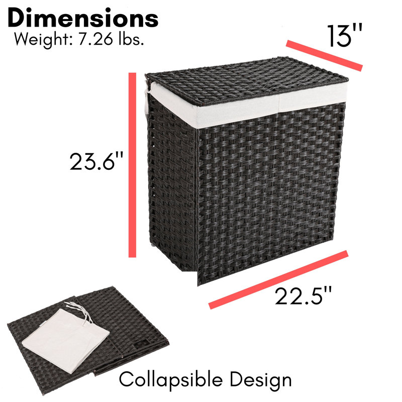 Laundry Hamper with Handles, Brown