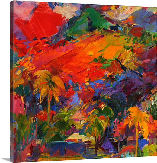 "Annelijn Paysage Polynesien, 2011" par Peter Graham, reproduction d'art sur toile, H 16 po x l 16 po x P 1,25 po