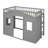 Twin House Loft Bed With Ladder & Solid Wood-493871238-493871232