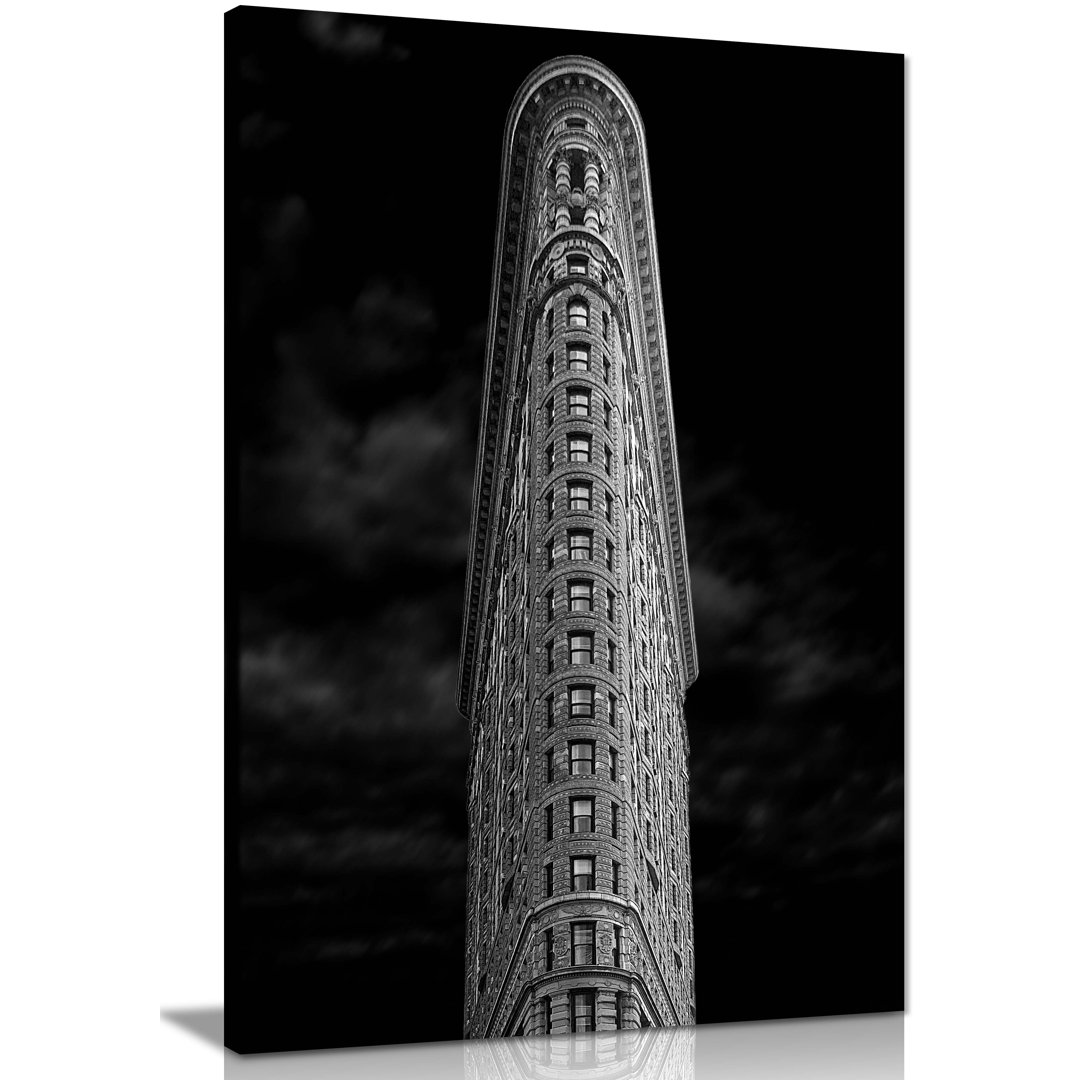 Architectural Tall Building Facade - Wrapped Canvas Photograph