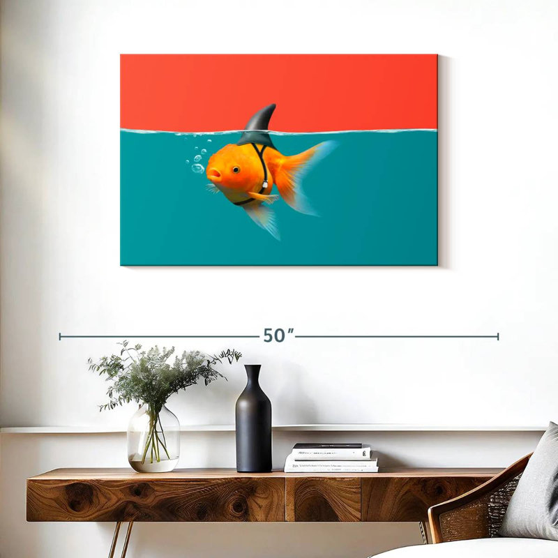 Brampt Goldfish As A Shark, 24" H x 36" W