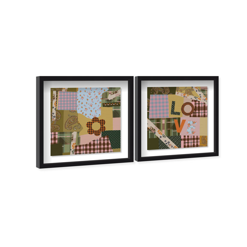 Retro Scarf Set Set by Oliver Gal, 51"H x 51"W, Black Shadowbox