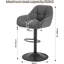 Akber Swivel Upholstered and Chenille Adjustable Height Bar Stool with Steel Frame-1328323503