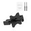 Attaches de terrasse cachées pour planches de terrasse en composite, attaches en T universelles en composite et attaches cachées en plastique avec vis en métal, attaches en polypropylène PP avec ouvertures de 0,26 po, noir