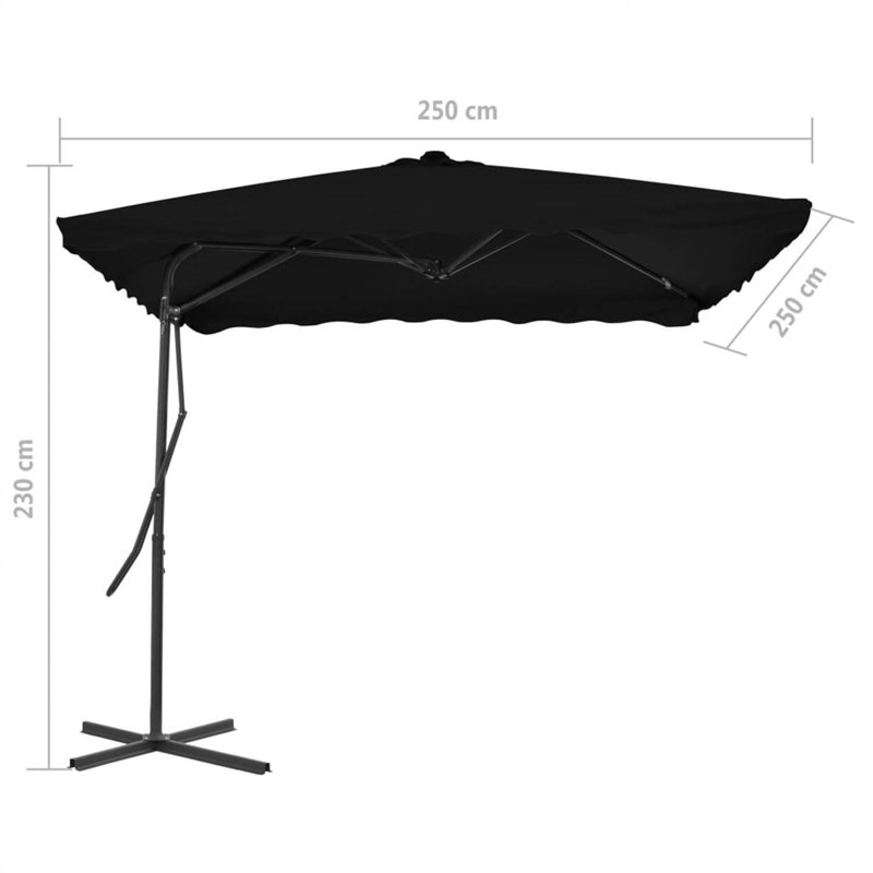 Montserrat 250cm Market Parasol, Black