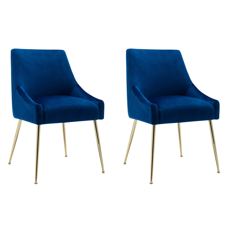 Fauteuil en velours l 21,5 po Koblas, Velours bleu royal