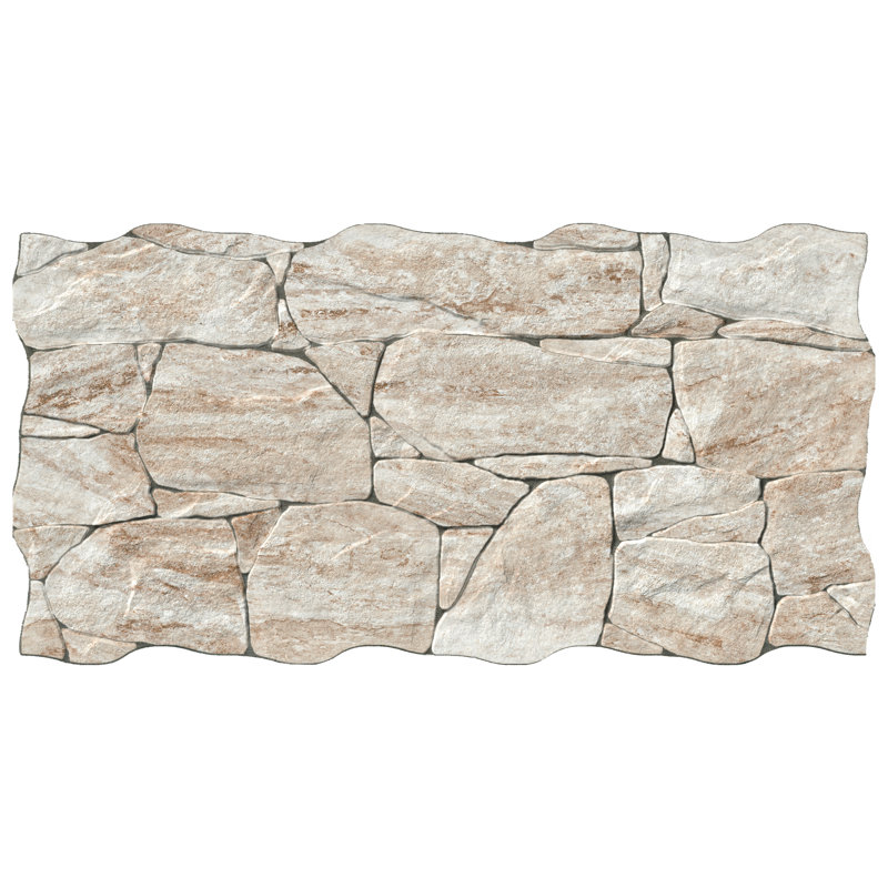 Caldera Roques 13" x 25" Porcelain Stone Look Wall & Floor Tile, Beige
