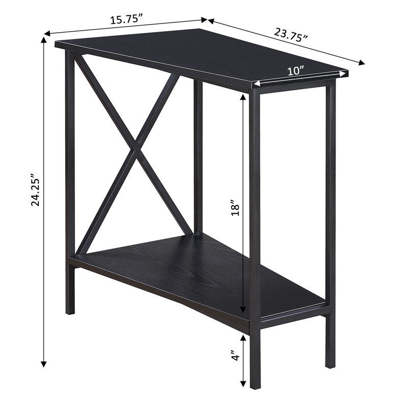 Adreauna 23.75'' Wedge End Table with Storage, Black Black