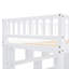 Lit mezzanine simple blanc avec bibliothèque, tiroirs, bureau et garde-robe. Fabrication robuste, fiable, robuste et robuste-1112661849