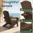 Dareona Pakkdiarie Folding Adirondack Chair with Cup Holder,HDPE Outdoor Chair with Comfort Ergonomic Seat for Patios,Lawn,Garden, Backyard Use-476871474-484979592