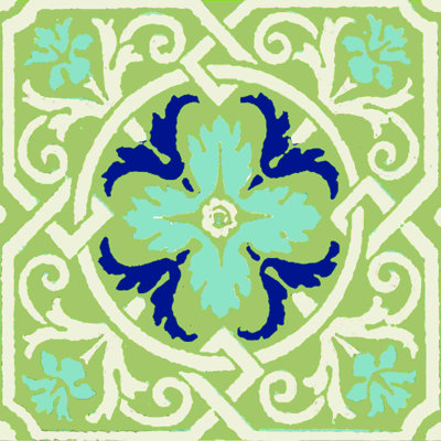 " Graphic Blue Tiles 3 "