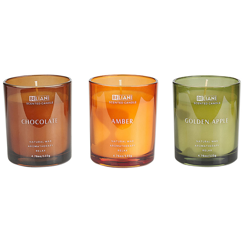 Scented Jar Candle, 7" L x 8" W, Green/Brown/Orange, Fruity/ Dessert