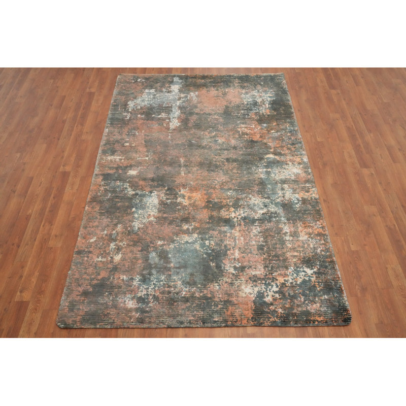 Tapis moderne moderne à aspect délavé 5 x 8