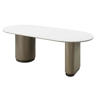 Rectangular Dining Table , Engineering Top & Light Oak