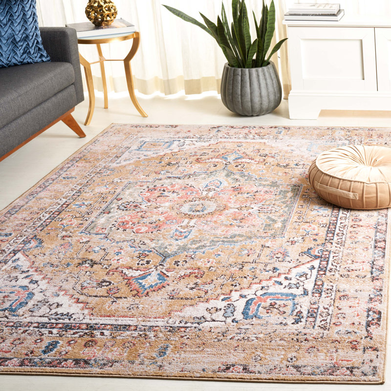 Tapis oriental en polypropylène tissé à la machine Dhru, Rectangle 9 pi x 12 pi