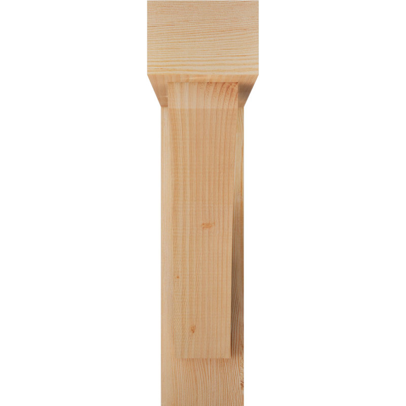 Thorton Block Bracket with Offset Brace, 26 x 26, 6"W Douglas Fir (Rough Sawn)