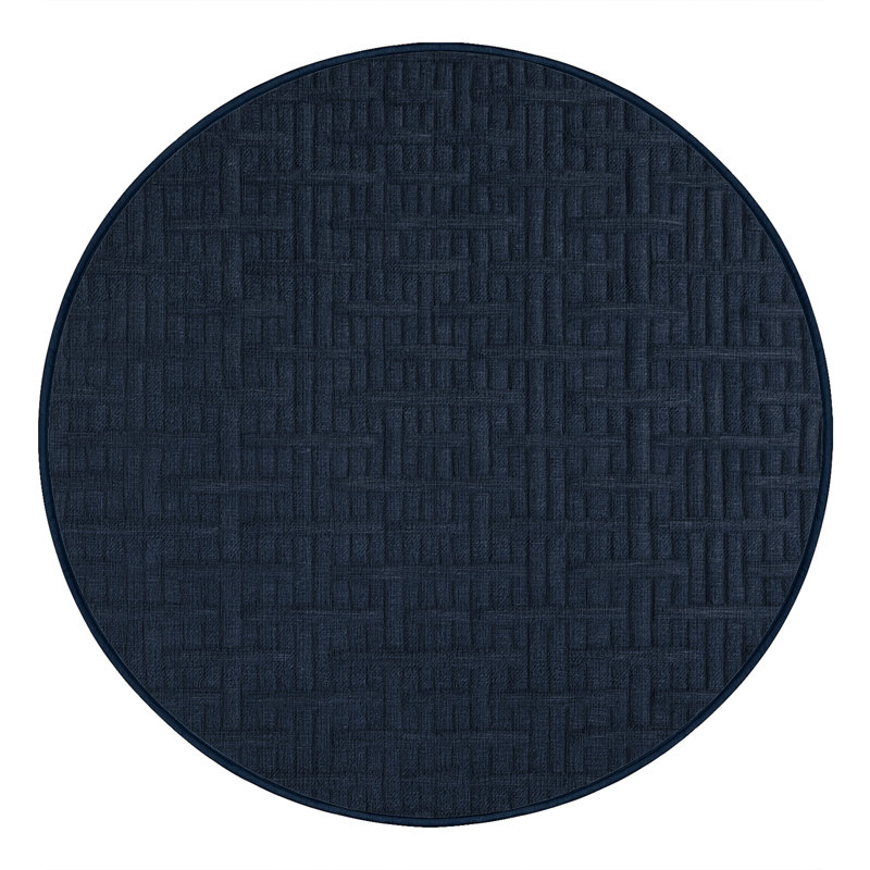 Machine Washable Trellis Gray Area Rug, Round 4'