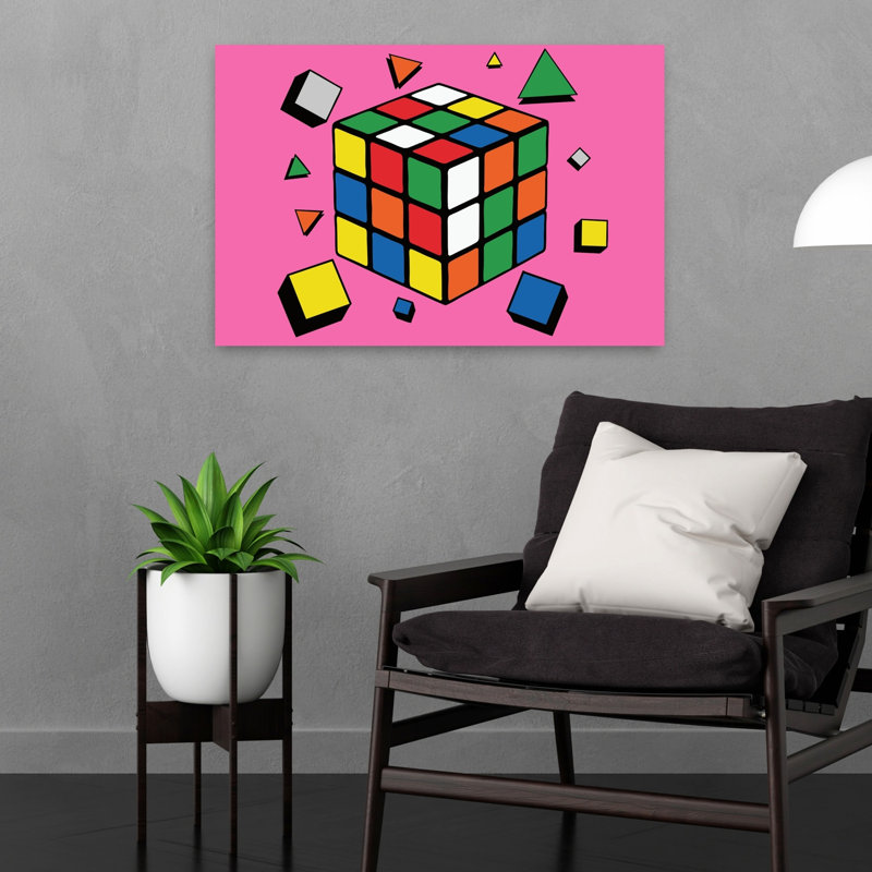 Art mural rétro classique rétro Rubiks, H 16 po x l 24 po