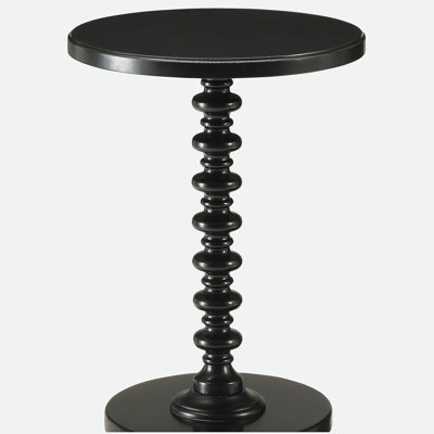 Black Round Wooden Side Table