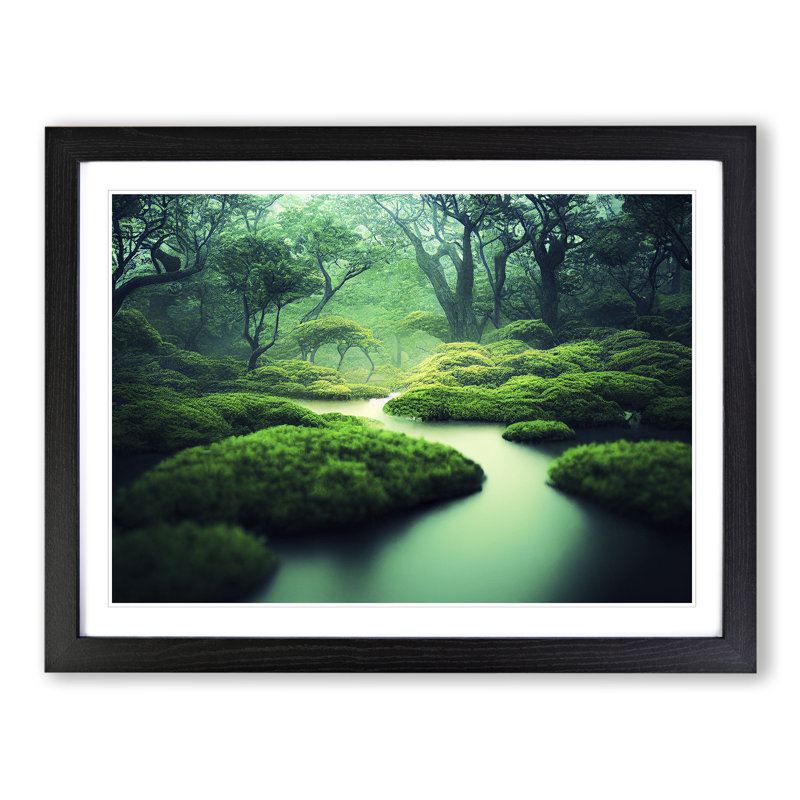 A Favourable Forest - Single Picture Frame Print, Black Framed, 25cm H x 34cm W x 2cm D
