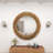 Wood Large Room Wall Mirror with Layered Wood Chip and Stick Design