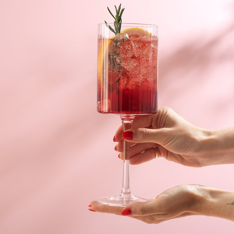 Verres à vin cannelés JoyJolt Elle, 17,5 oz