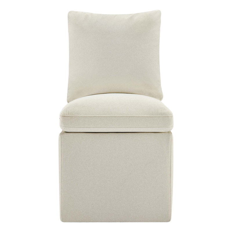 Chaise d'appoint rembourrée Alayaa, Velours Vesper Nature