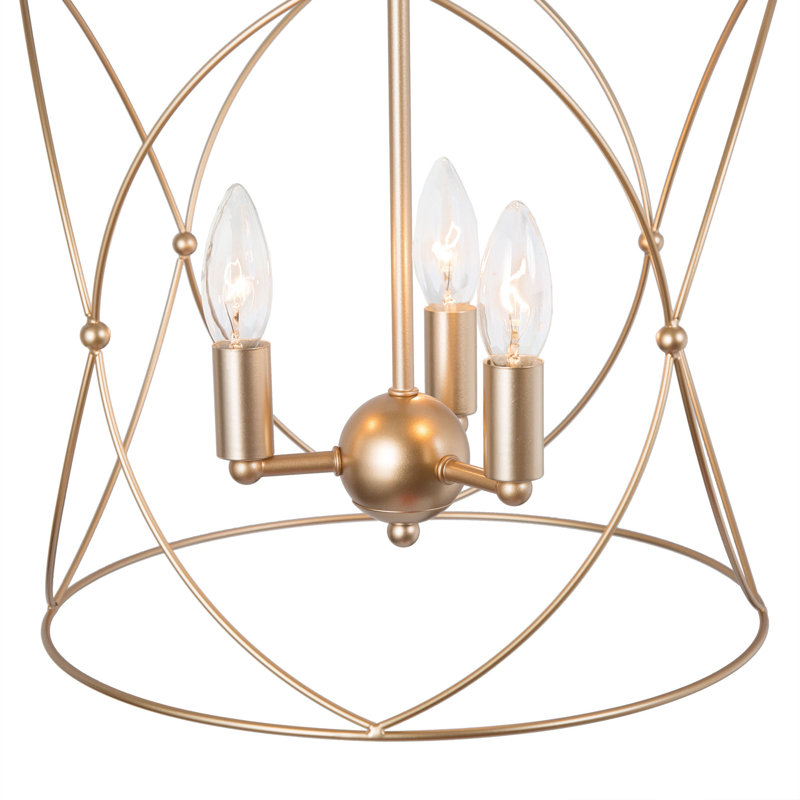 Amarante 3 - Light Unique/Statement Drum Chandelier, Gold