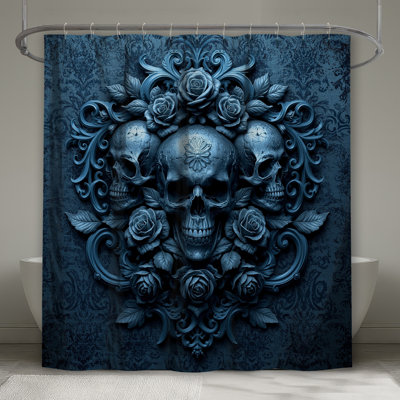 Skulls With Roses Shower Curtains Extra Long
