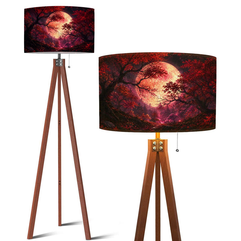  Lampe trépied sur pied érable rouge pleine lune Crimson Forest