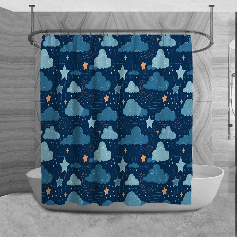 Mikena Abstract Shower Curtain, 93'' H x 70'' W