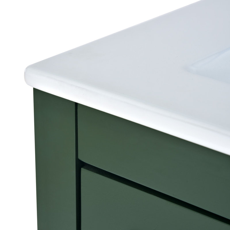 Meuble-lavabo 24 po avec lavabo en résine, Vert
