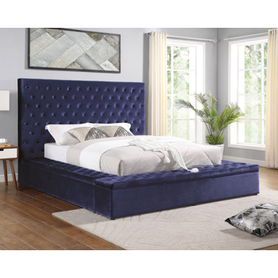 Lit plateforme tapissier avec rangement Estefany