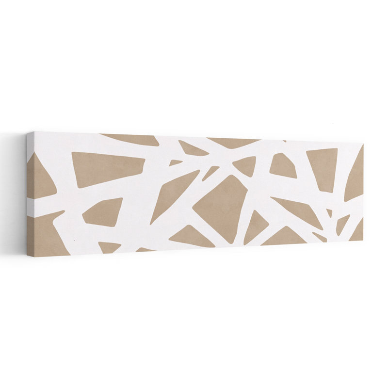 Art mural géométrique contemporain abstrait à motif organique moderne, H 12 po x l 36 po
