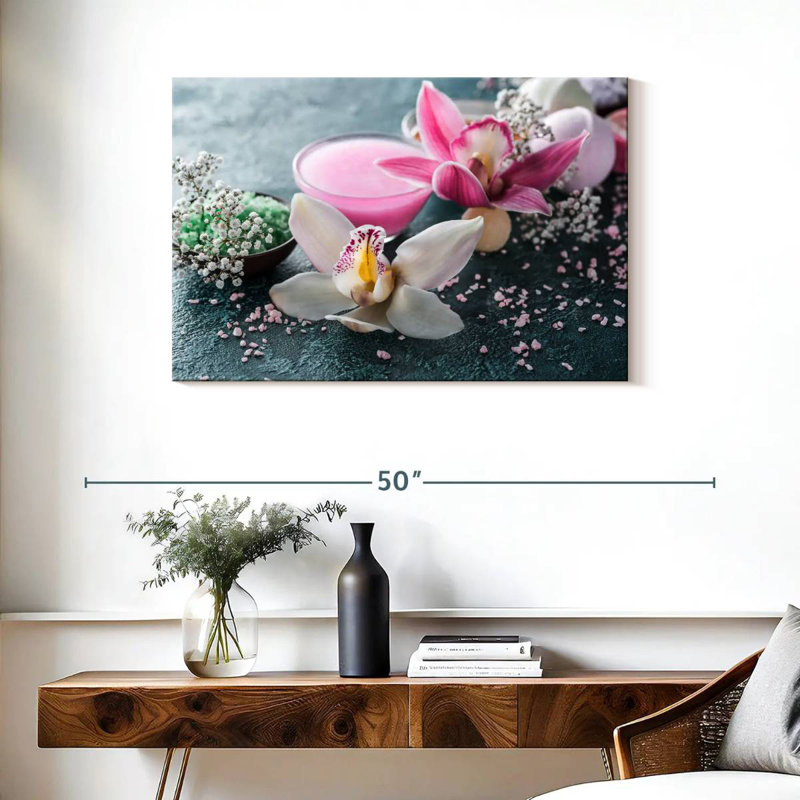 Orchidée Harnek et gommage au sel, H 24 po x l 36 po