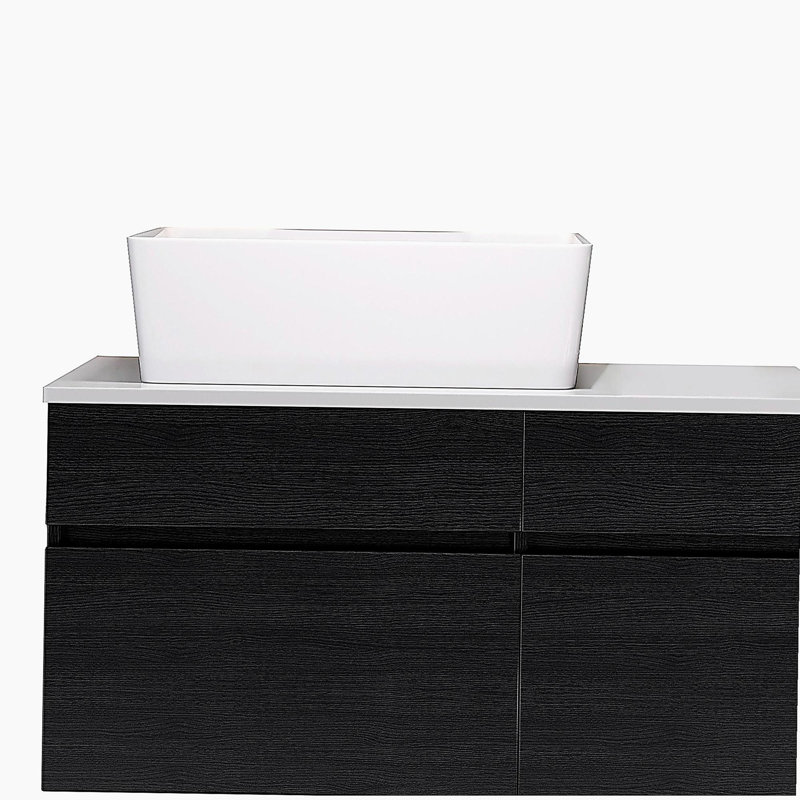 Petit meuble-lavabo flottant simple 31,5 po avec lavabo