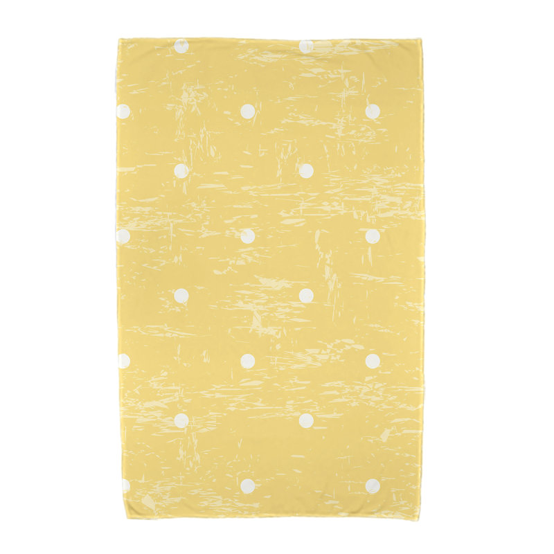 Serviette de plage pois dot en microfibre, Jaune