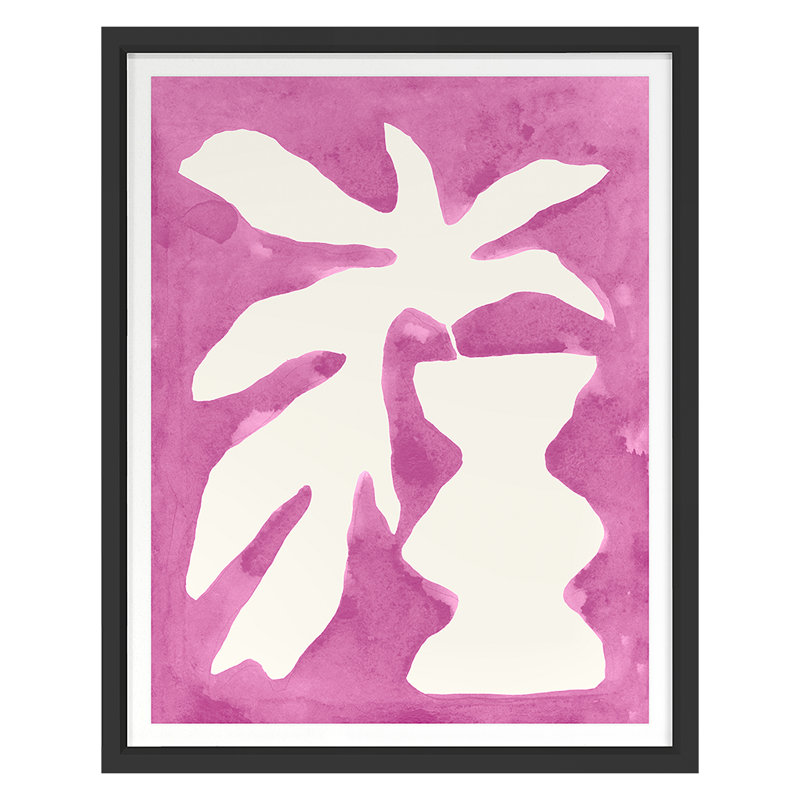 Wavy Urn Print by Kate Roebuck, 44" H x 34" W, Black Framed