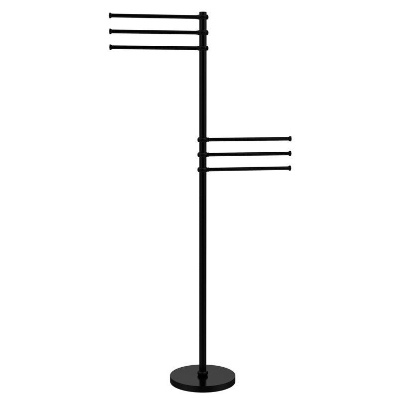 Porte-serviettes sur pied 25,5 po, Noir mat