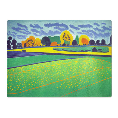 Modern Meadow Painting  Glass Chopping Board