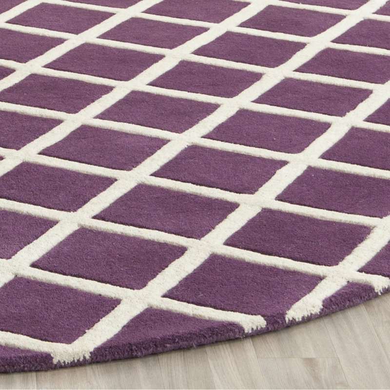 Teresita Hand Tufted Wool Geometric Rug, Round 7'