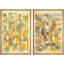 Art mural abstrait, ensemble de 2 reproductions d'art encadrées sur toile-118759797-118759794
