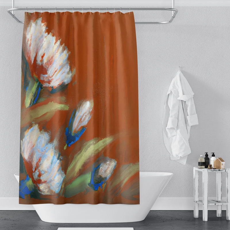 Huot Floral Shower Curtain, 93" H x 70" W