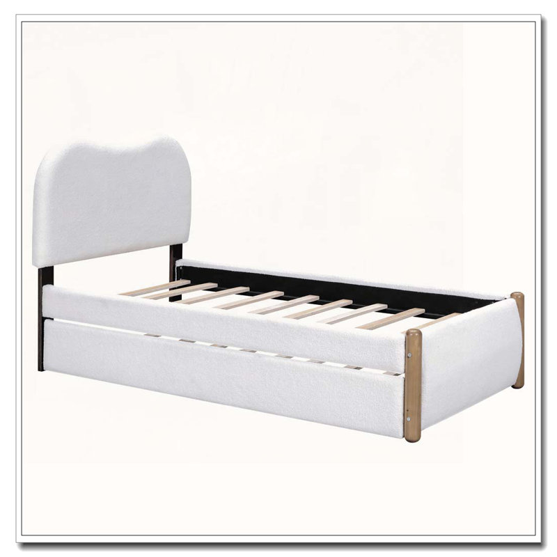 Lit plateforme tapissier Berber, Twin, White
